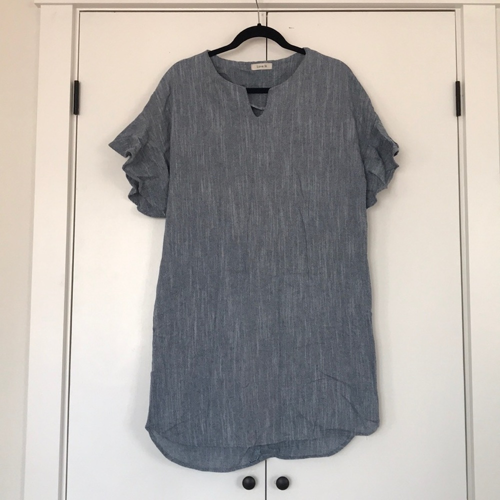 Women’s chambray print dress